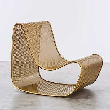 Golden Grid Armchair: A Luxurious Seating Solution 3D model image 1 