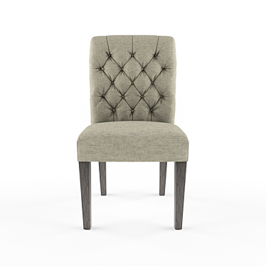 Elegant Tufted Linen Dining Chair 3D model image 1 