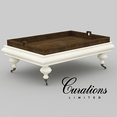 Vintage White Cocktail Table 3D model image 1 