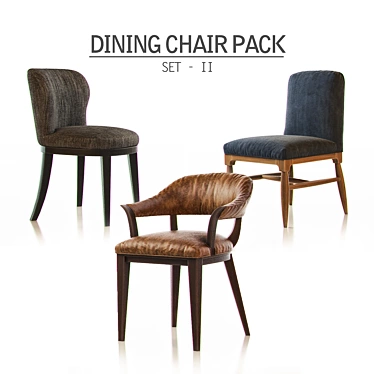 Elegant Dining Chair Set II 3D model image 1 