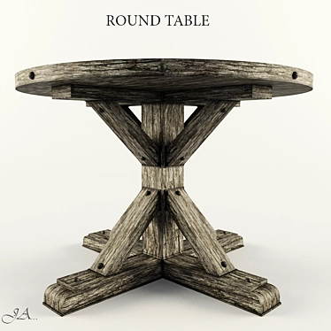 Title: Versatile Round Table - Three Colors, with FBX File 3D model image 1 