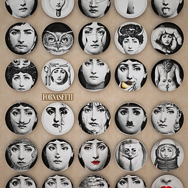 Artful Plates: Fornasetti's Masterpieces 3D model image 1 