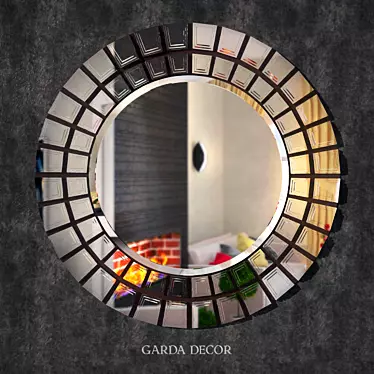 Indigenous-Inspired Round Mirror: Garda Decor 3D model image 1 