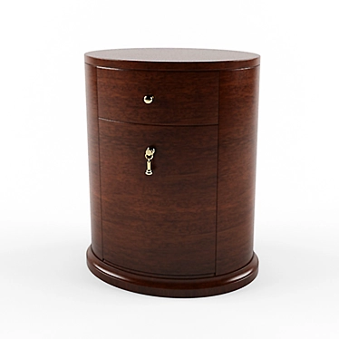 Round Bedside Table: Modern Design, Easy Assembly 3D model image 1 