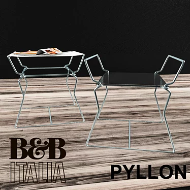 Modern Italian Design: Table B&B PYLLON 3D model image 1 