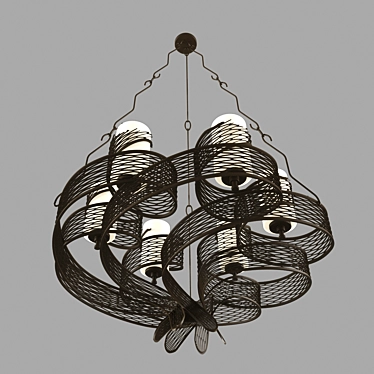 Flow Steel 6-Light Chandelier 3D model image 1 