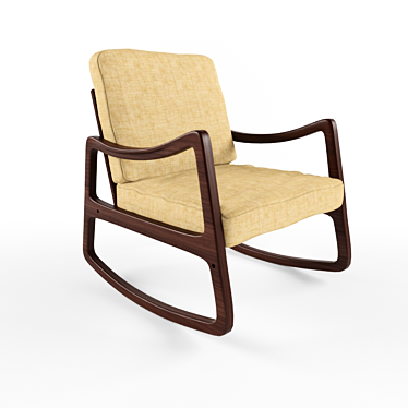  Retro Teak Rocking Chair 3D model image 1 