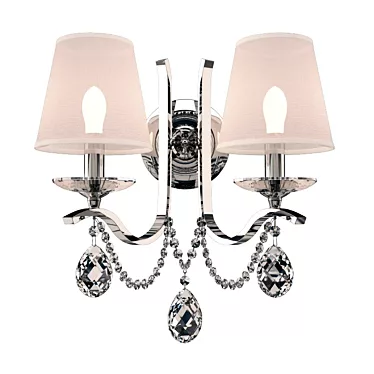 Chrome Mesh Crystal Accent Sconce 3D model image 1 