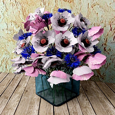 Pretty in Pink Flower Bouquet 3D model image 1 