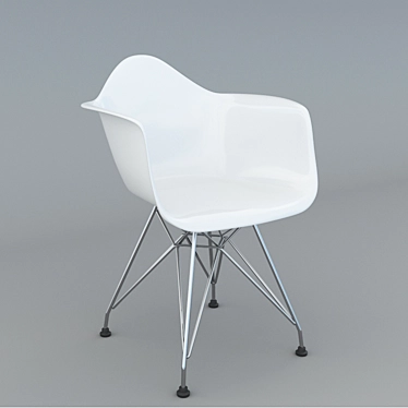 Sleek Fibreglass Chair 3D model image 1 