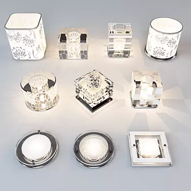 Glass Spotlights - Elegant Lighting Fixtures 3D model image 1 