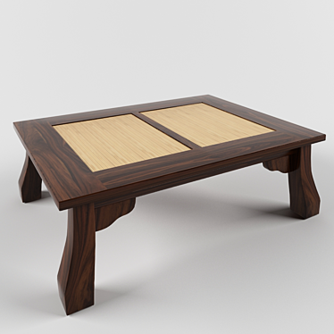 Ethnic Tea Table: Handcrafted 800x600x260 3D model image 1 