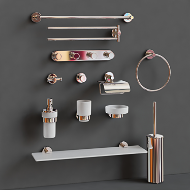 Modern Bathroom Accessories Set 3D model image 1 