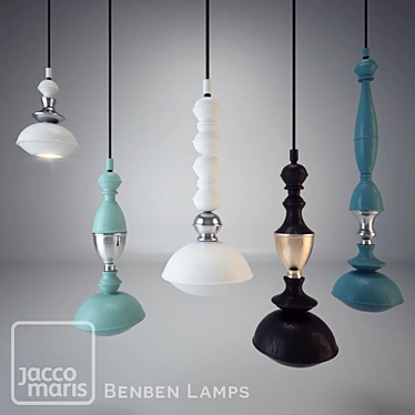 Elegant Benben Lamps Set 3D model image 1 