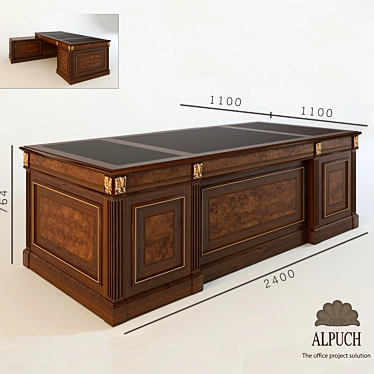 Premium Alpuch President Executive Desk 3D model image 1 