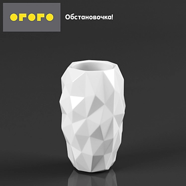 Crumple Ceramic Vase - Unique Décor 3D model image 1 