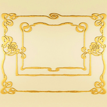 Elegant Art Nouveau Moldings 3D model image 1 