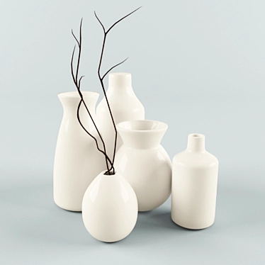 Classic Style Decorative Vase Set 3D model image 1 