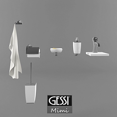 Elegant Gessi Mimi Bathroom Decor 3D model image 1 