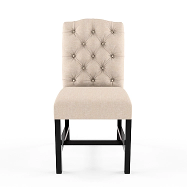 Elegant Beige Linen Dining Chair 3D model image 1 