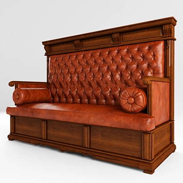 Restored Renaissance Sofa: 19-20th Century 3D model image 1 