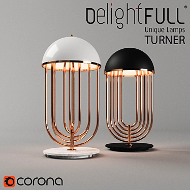 Delightfull Turner: Stylish Sideboard Lamp 3D model image 1 