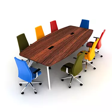 Executive Round Meeting Table 3D model image 1 