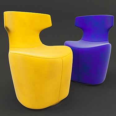 Velvet Colorful Chair 3D model image 1 