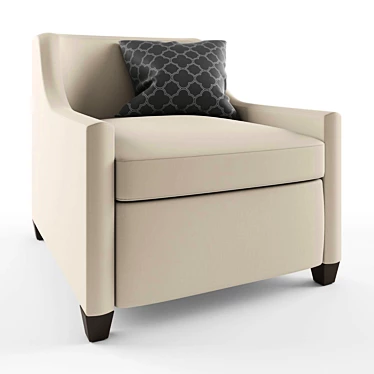 Modern Upholstered Tub Chair 3D model image 1 