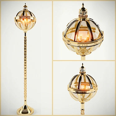 Title: Exquisite Oriental Floor Lamp 3D model image 1 