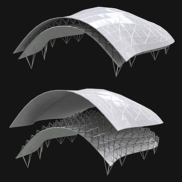 Metal and Glass Canopy 3D model image 1 