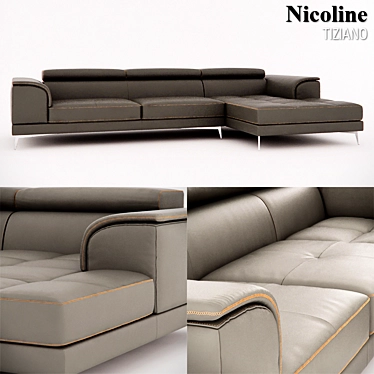 Luxury Italian Design Sofa: Nicoline Tiziano 3D model image 1 