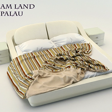 Dream Land Palau Bed + Bioko Nightstand 3D model image 1 
