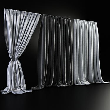 Elegant Drapes for Stylish Homes 3D model image 1 