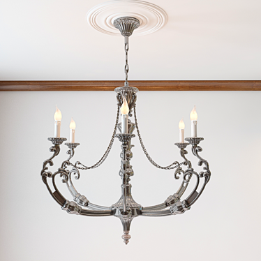 Elegant Raylo Chandelier: 6-Lights 3D model image 1 