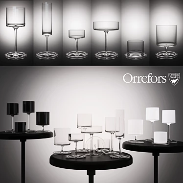 Elegant Lagerfeld Orrefors Glass Set 3D model image 1 