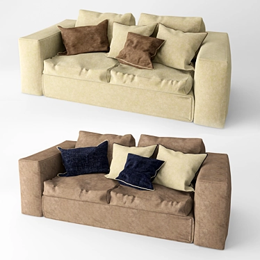  Cozy Cushioned Sofa for Your Comfort 3D model image 1 