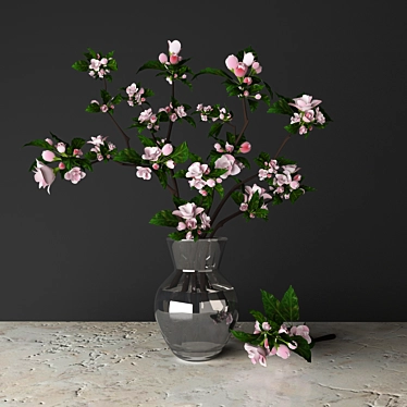 Apple Blossom Bouquet: Elegant Floral Arrangement 3D model image 1 