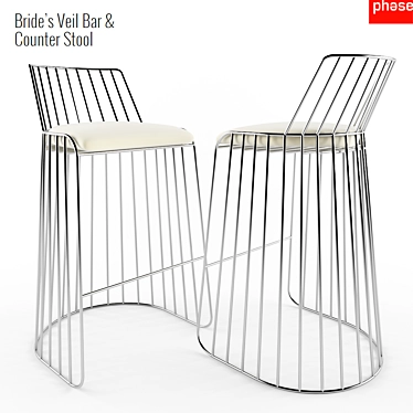 Elegant Veil Stool: Bridal Bliss 3D model image 1 