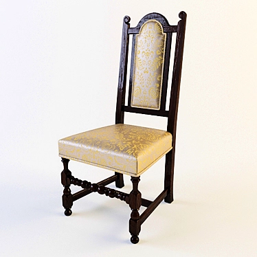 Tudor Oak Chair: Traditional Elegance 3D model image 1 