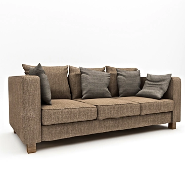 Elegant Velvet Sofa 3D model image 1 