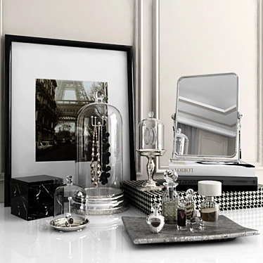 Elegant Vanity Decor Set 3D model image 1 