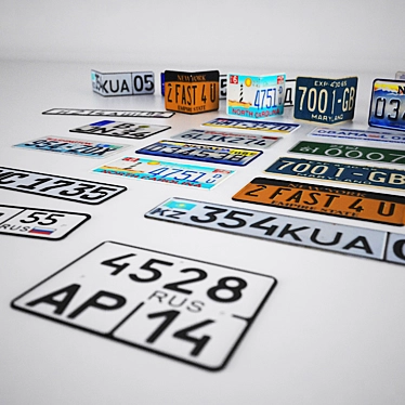 Industrial Style License Plates for Interior Decoration 3D model image 1 