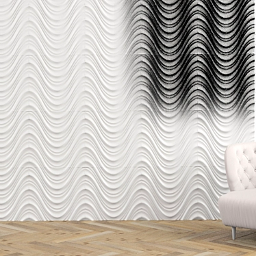WaveWall 3D - Distinctive Wall Design 3D model image 1 