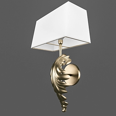 Elegant Brass Wall Sconce 3D model image 1 