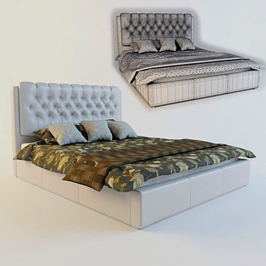 Laguna Bed: Belarusian Empire in Eco-Leather 3D model image 1 