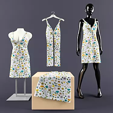 Elegant Sarafan - Perfect for Mannequins and Any Surface 3D model image 1 
