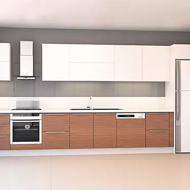 Modern Kitchen Design 3D model image 1 