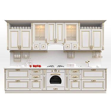 Elana Kitchen: Stylish MDF Design 3D model image 1 