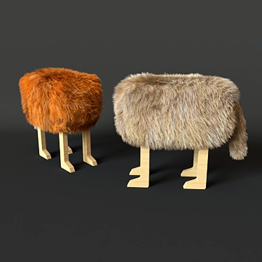 Animal Stool: Stylish and Functional 3D model image 1 